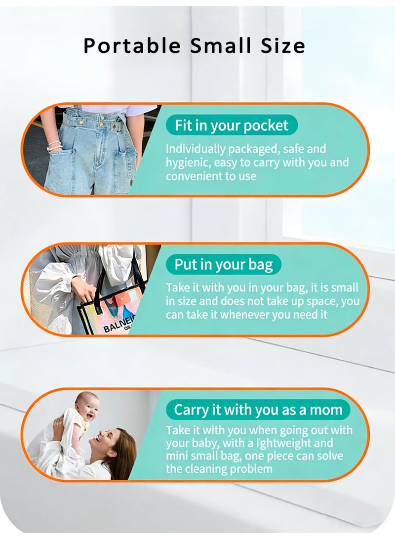 Portable Mini Baby Wipes - 16 Packs (8 Packs × 2 Bundles) | EDI Purified Water 7-Stage Purification | Xylitol + Vitamin E | Safe for Hands & Mouth | Gentle Formula - Image 5